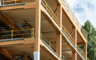 Mass timber frame construction shot