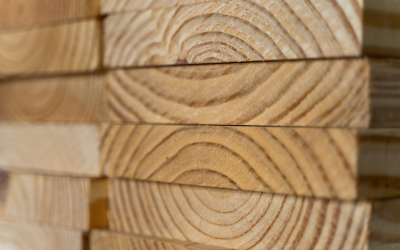 Stacked 2-by-4's of southern yellow pine